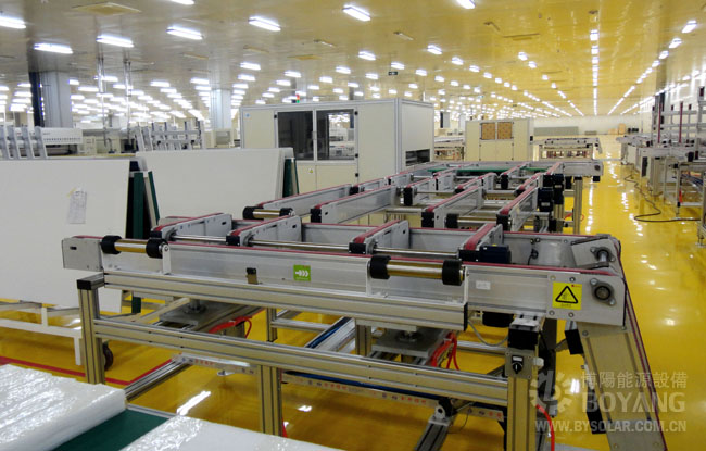 太陽能生產線-帶折疊通道90度頂升輸送線